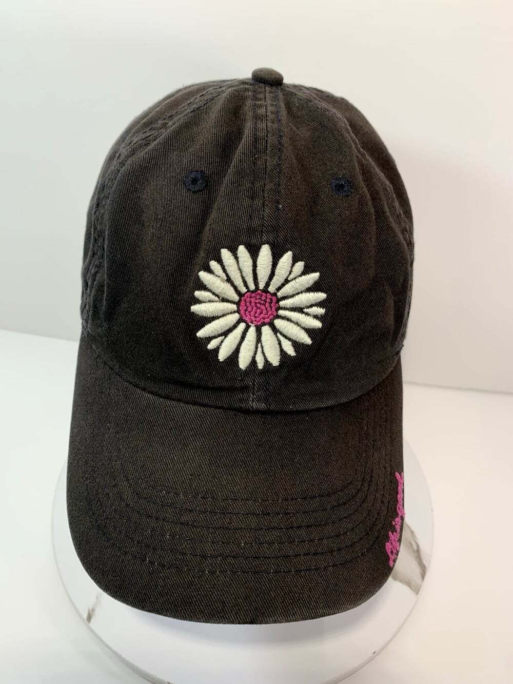 Life is Good charcoal woman’s baseball cap white daisy